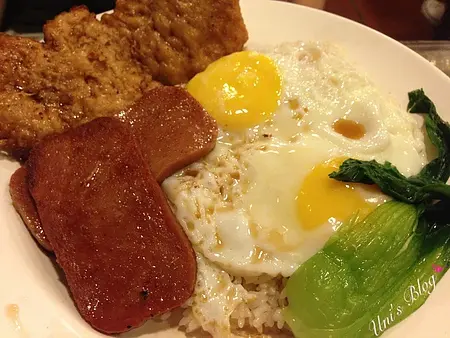 豬扒餐肉煎雙蛋飯