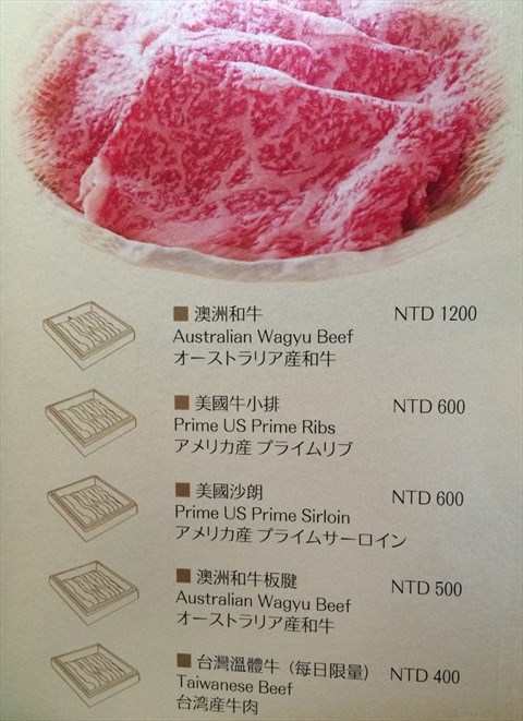 部分肉品菜單