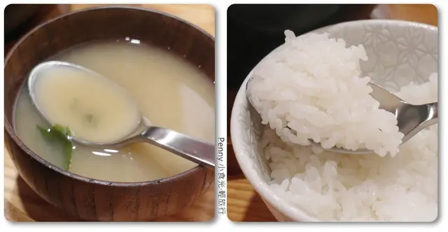 味噌湯、白飯