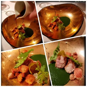 小牛胸線：黃菇／香料麵包／山茼蒿
