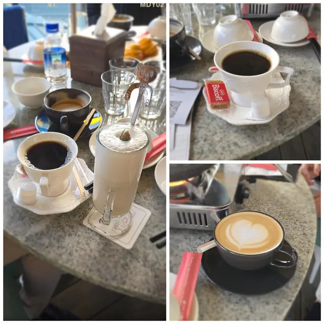 熱美式咖啡（NT 230）、冰香甜奶酒（NT 280）、義大利Lavazza嚴選咖啡豆拿鐵（NT 230）